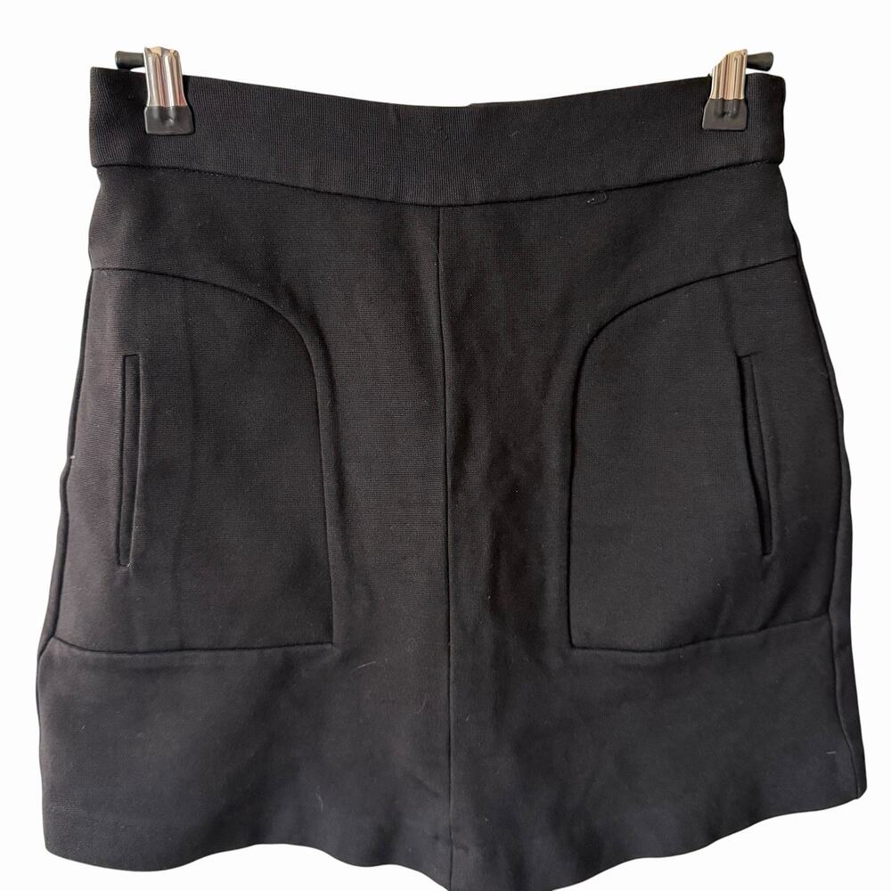 Maeve Womens 0 Mini Skirt Pockets Black Back Zip Rayon Viscose Anthropologie